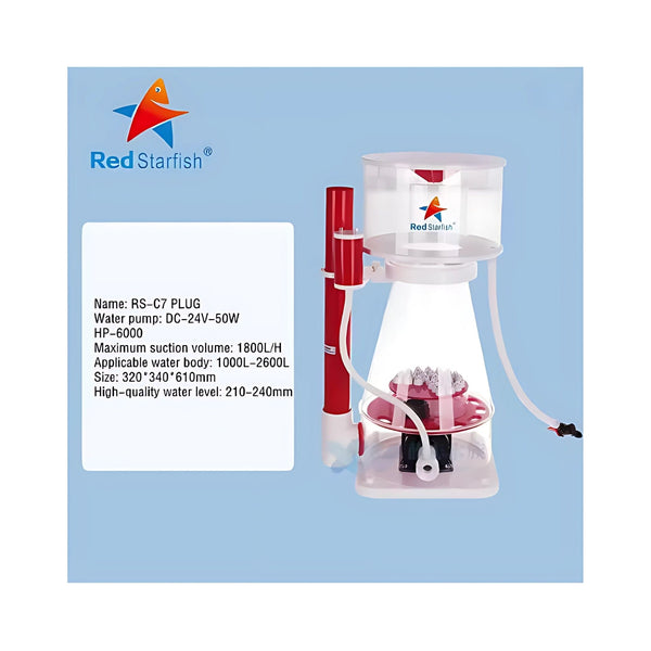 Red Starfish Aquarium Protein Skimmers RS-C7 PLUS: For 1000–2600L tanks Red Starfish RS-C PLUS Protein Skimmer Series – Advanced Filtration for Saltwater Aquariums