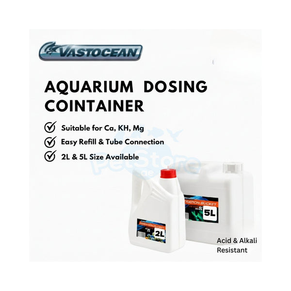 VASTOCEAN Aquatic Accessories / Dosing Container VASTOCEAN Titration Bucket a Precision Dosing Reservoir – 2L & 5L Liquid Supplement Containers