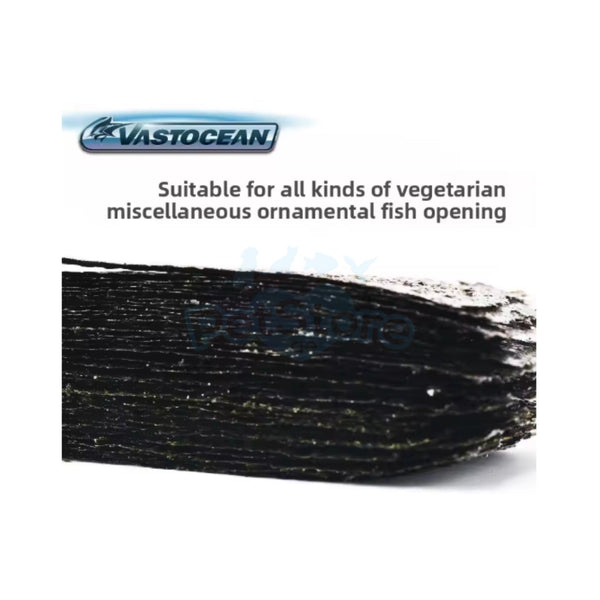VASTOCEAN Fish, Marine Inverts and Coral Food VASTOCEAN Premium Marine Seaweed Strips – Natural Grazing Food for Saltwater Fish