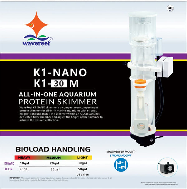 WaveReef Aquarium Protein Skimmers WaveReef - K1 Series NANO DC Protein Skimmers