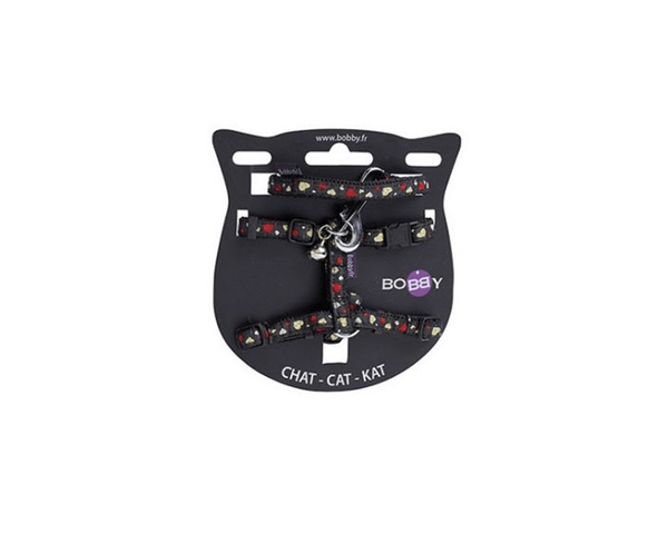 Lovely Cat Harness And Lead - Black - Bobby - PetStore.ae