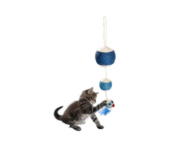Rainbow Sisal Ball Cat Toy - Bobby - PetStore.ae