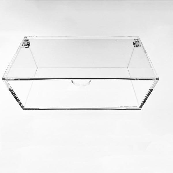 Creative Planet Hygienic Face Mask Storage Box, Mask Case, Stylish Transparent Acrylic Container. Organize and Protect Your Masks (Face Mask not included) (Single) - PetStore.ae