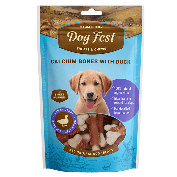 Calcium Bones With Duck Dog Treats - Dog Fest - PetStore.ae