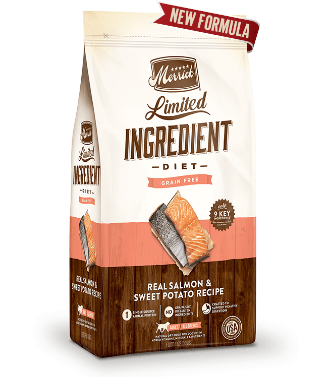 Limited Ingredient Diet Grain Free Real Salmon Sweet Potato Recipe Dog Food Merrick PetStore.ae