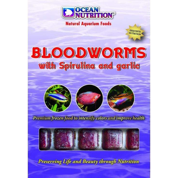 Frozen Bloodworms With Spirulina And Garlic - Fish Food - Ocean Nutrition - PetStore.ae