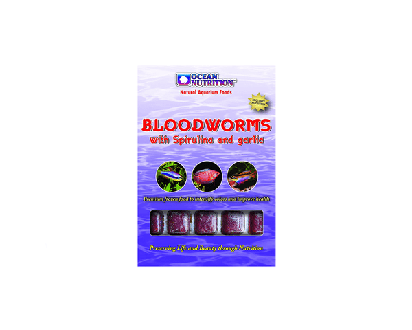 Frozen Bloodworms With Spirulina And Garlic - Fish Food - Ocean Nutrition - PetStore.ae