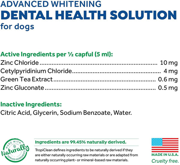 TropiClean - Dental Health Solution For Dogs Plus Advanced Whitening - PetStore.ae