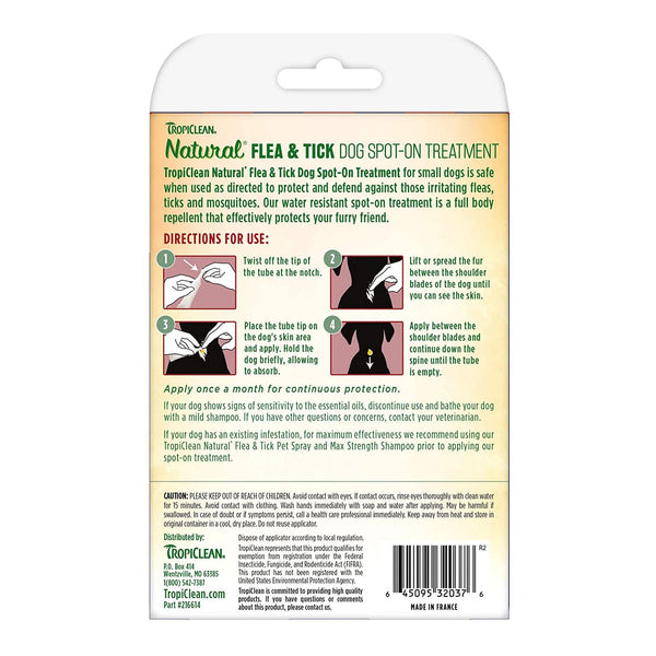 TropiClean Pet Supplies TropiClean Natural Flea & Tick Spot On Treatment