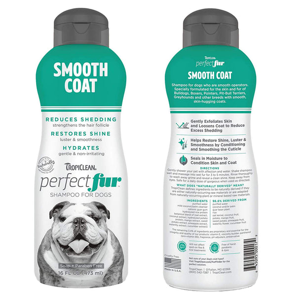 TropiClean - PerfectFur Smooth Coat Shampoo for Dogs, 16oz - PetStore.ae
